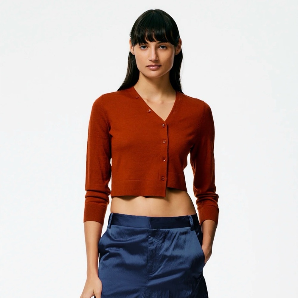Tibi Women's Cropped Cashmere Silk Cardigan